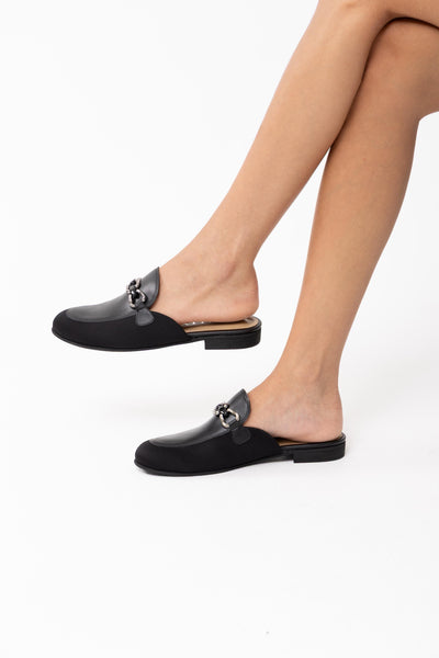 Backless Loafer Leather 724 - Black