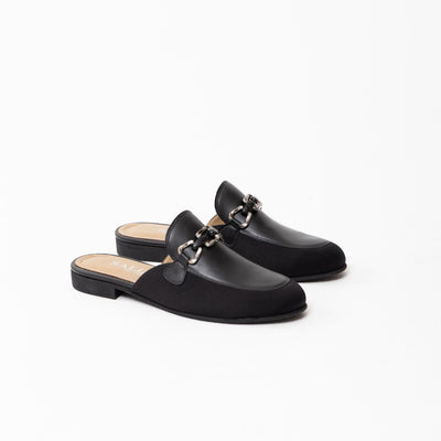 Backless Loafer Leather 724 - Black