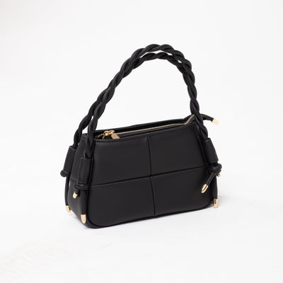 Braided Handle Quilted Handbag
