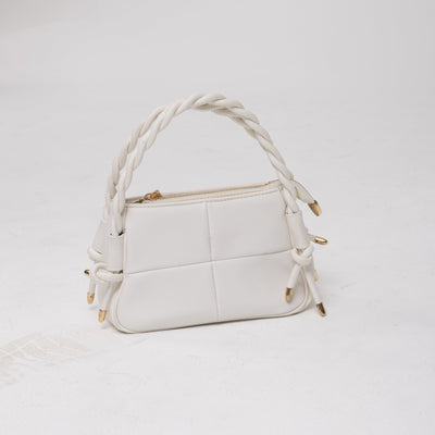 Braided Handle Quilted Handbag