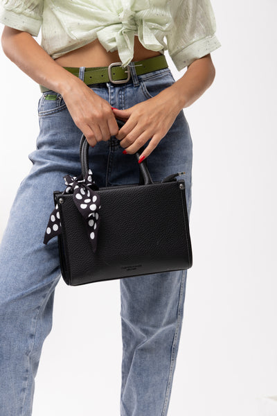 Structured Handbag - Scarf Detail
