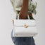 Turn-Lock Leather Handbag