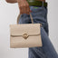 Turn-Lock Leather Handbag