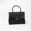 Turn-Lock Leather Handbag
