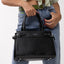 Woven Panel Structured Handbag - Black